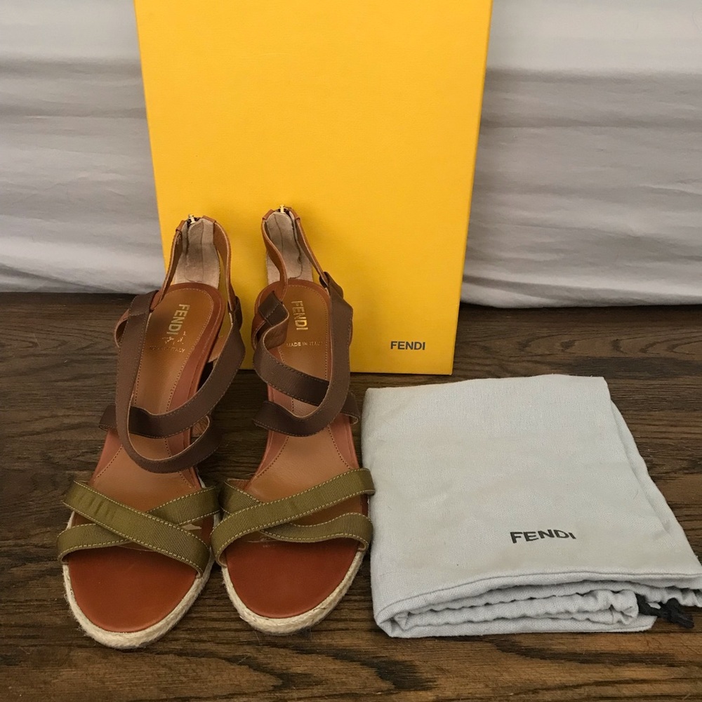 Fendi Strappy Wedge Sandal
